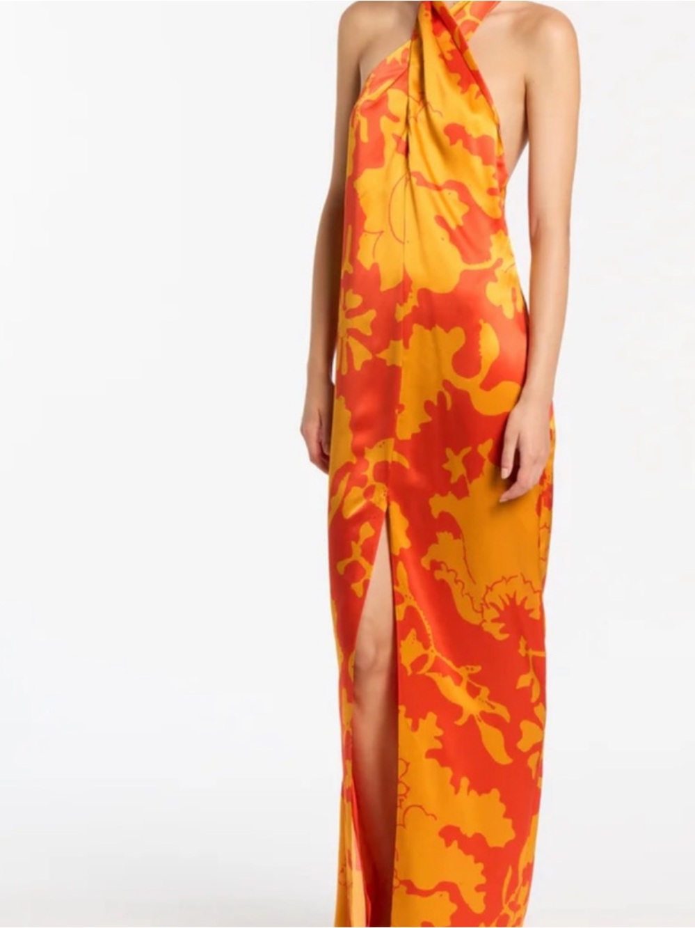 Sir The Label Armel Halter Maxi Dress Silk Orange